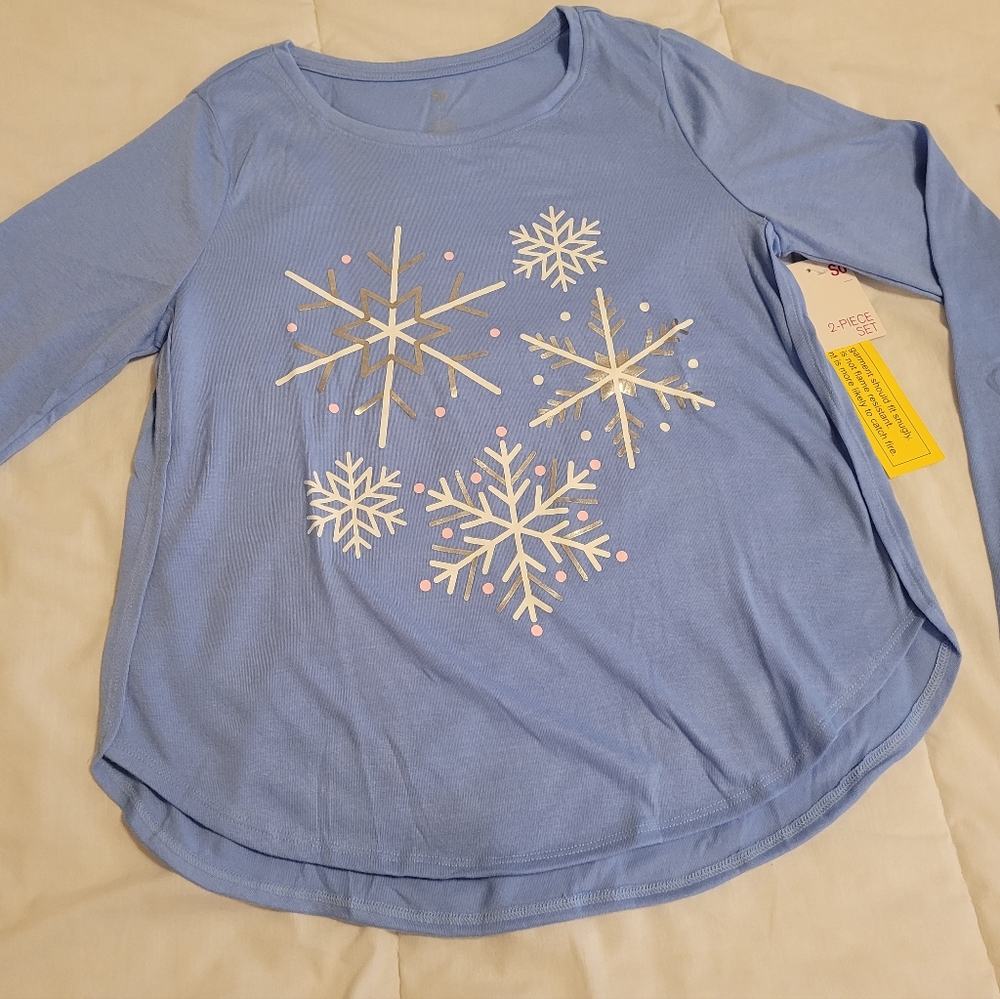 Girl's SO Pajama 2pc Set Snowflakes sz 16 - Picture 11 of 16